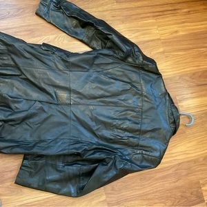 Vintage black leather blazer